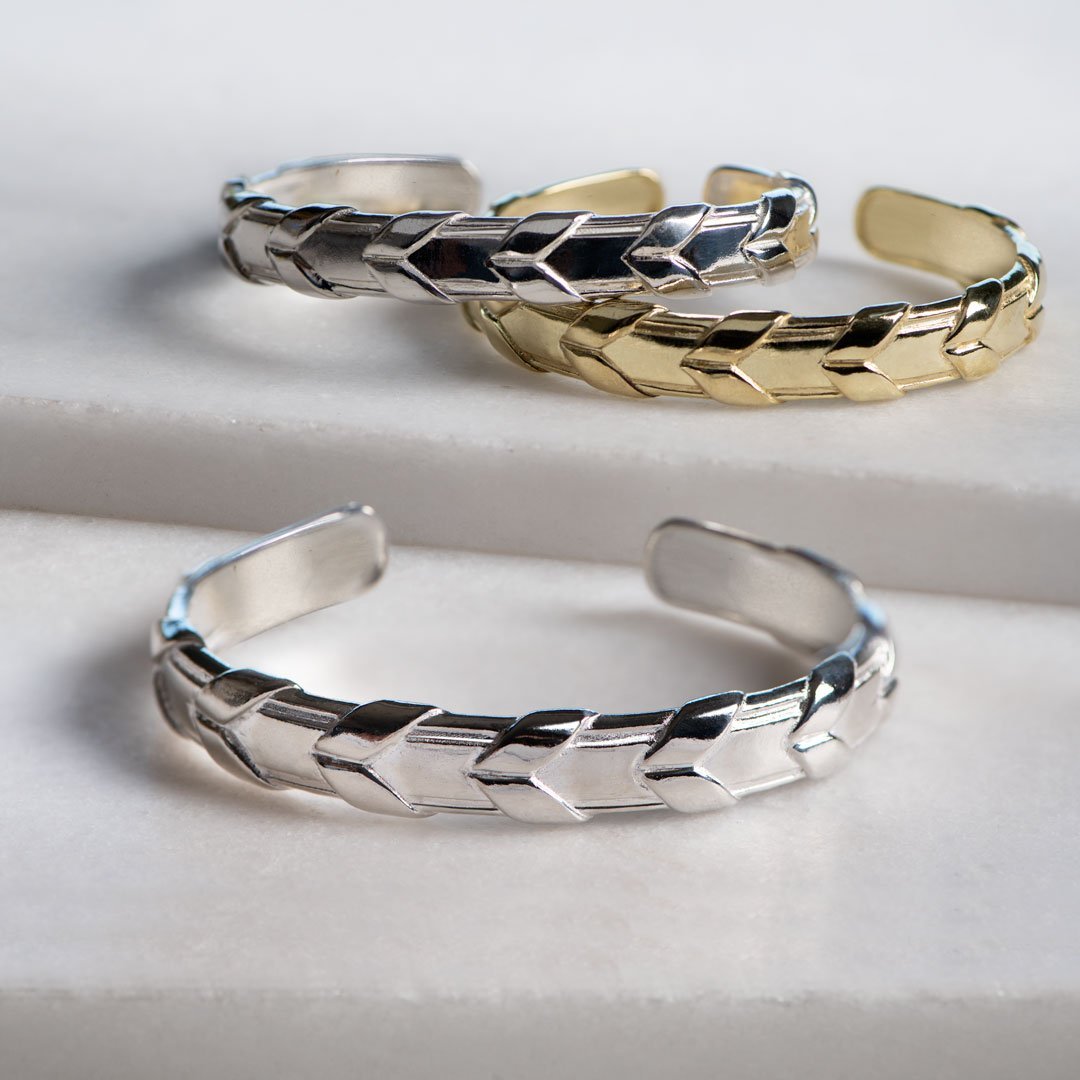 Lexington - Equestrian Laced Rein Wrist Cuff in Gold or Silver Urban-Equestrian
