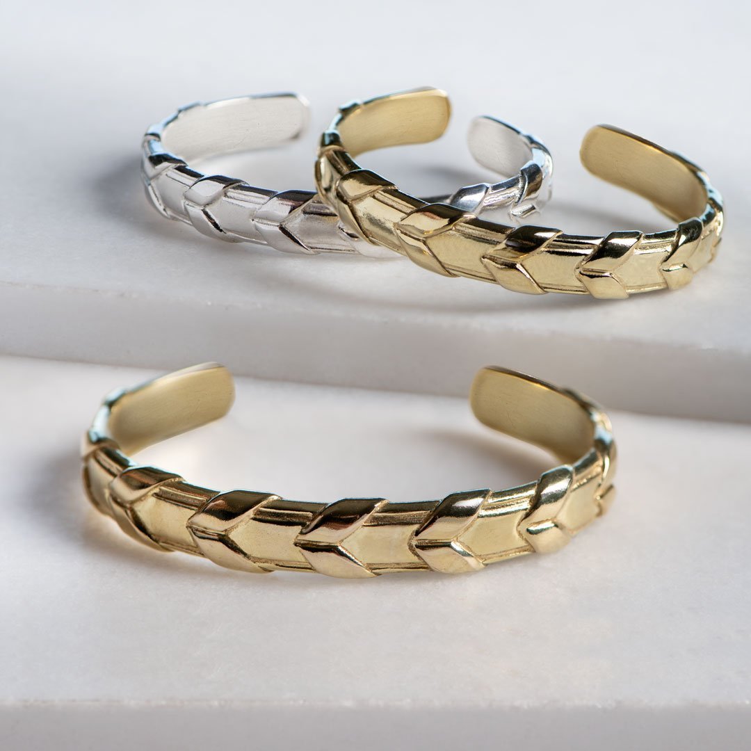 Lexington - Equestrian Laced Rein Wrist Cuff in Gold or Silver Urban-Equestrian