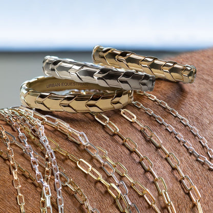 Lexington - Equestrian Laced Rein Wrist Cuff in Gold or Silver Urban-Equestrian