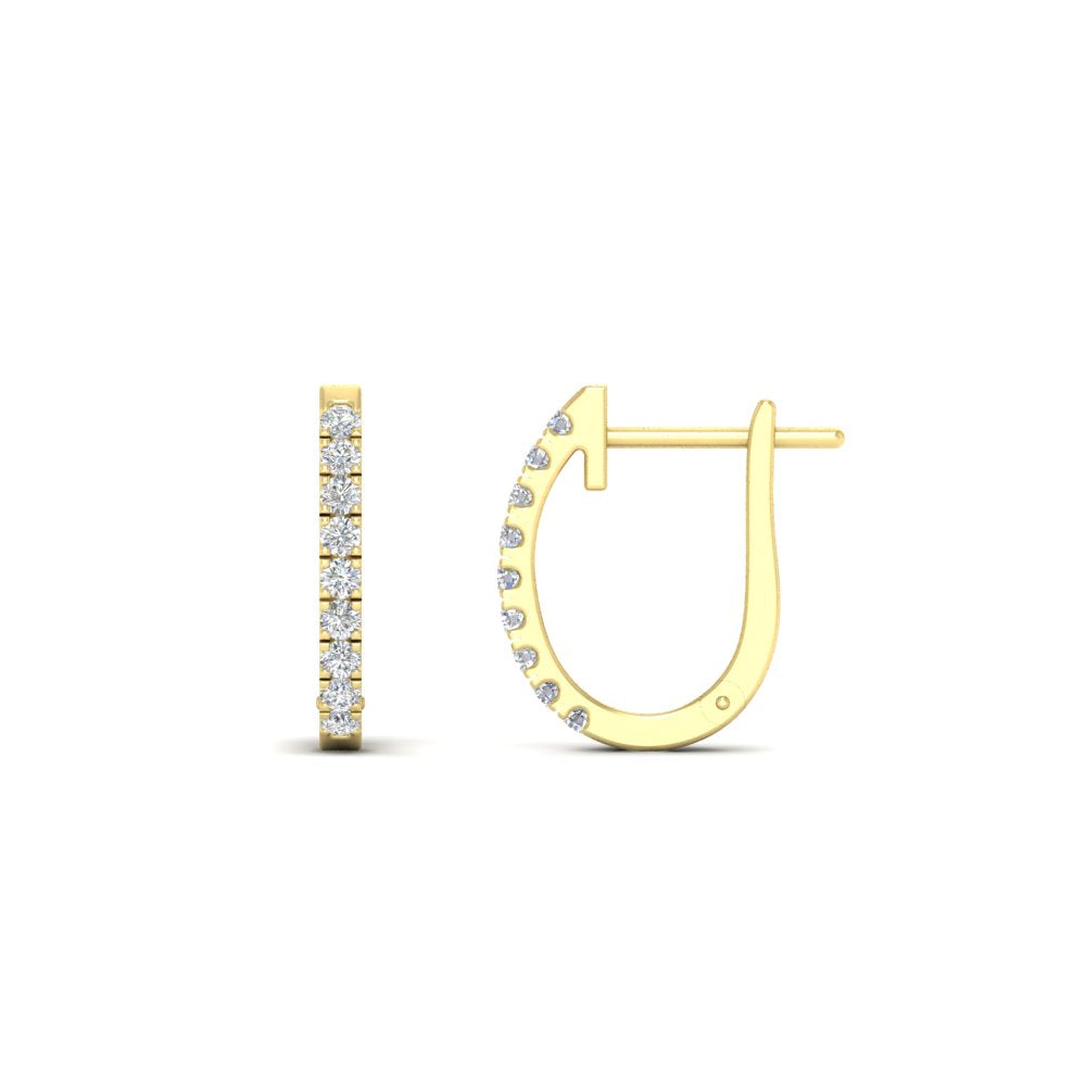 Round Cut 0.25 Ct Diamond Hoop Earrings Fascinating Diamonds