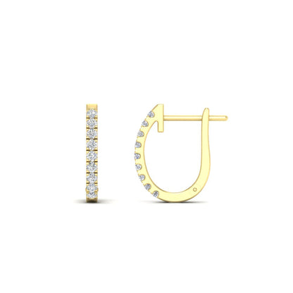 Round Cut 0.25 Ct Diamond Hoop Earrings Fascinating Diamonds