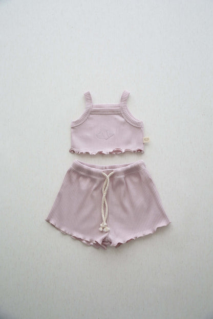 Lilac Crop-Short Set Honey and Hive