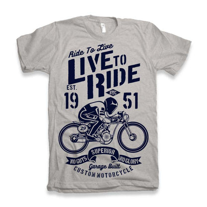 Live To Ride Men's Bamboo Viscose/Organic Cotton Short Sleeve Graphic T-Shirt Spun Bamboo