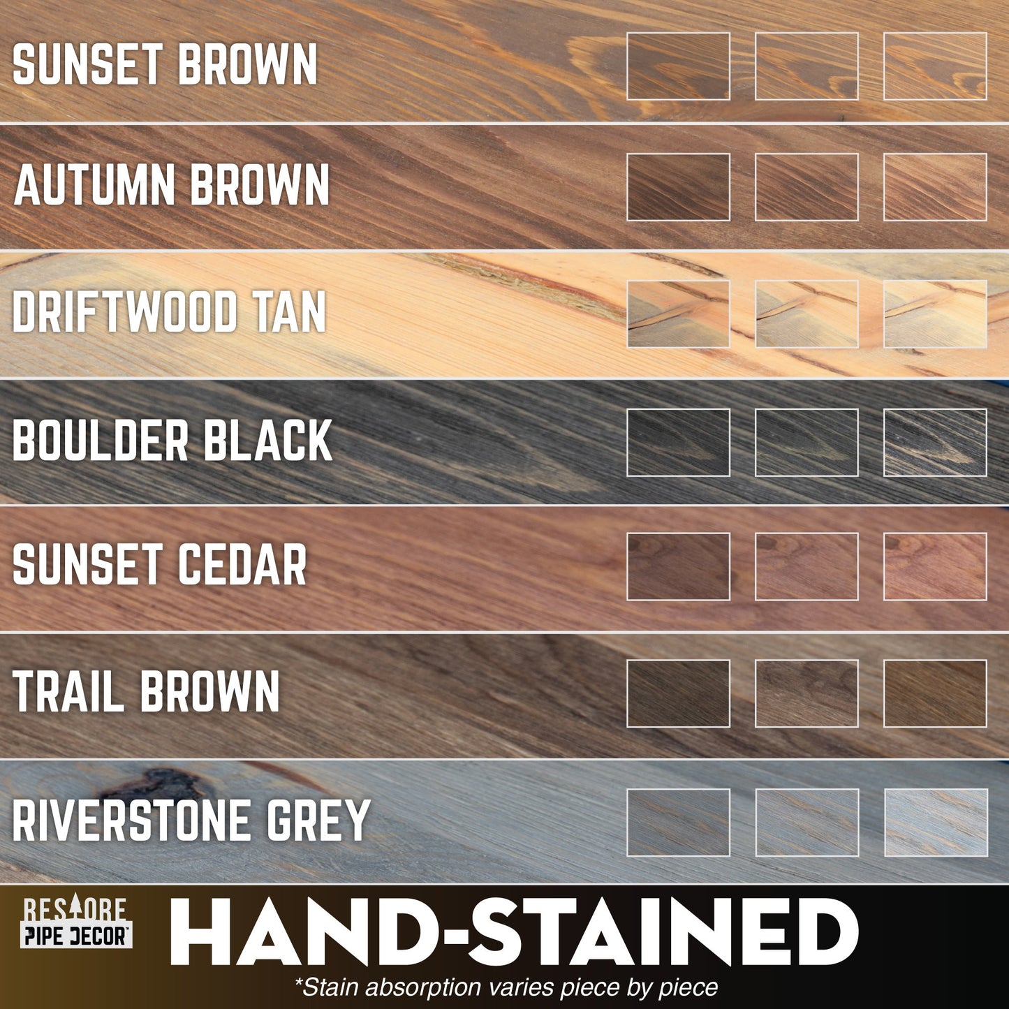 RESTORE Boulder Black 36 in. Wood Shelf (Wood Only) PIPE DECOR