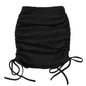 Women's Stretch Pleated Skirt with Drawstring Design