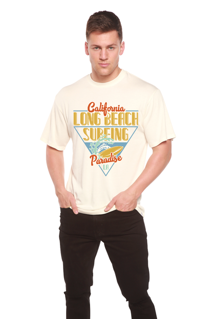Long Beach Surfing Printed Men's Bamboo Viscose/Organic Cotton Short Sleeve Graphic T-Shirt