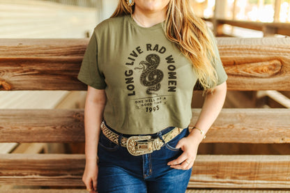 Long Live Rad Women Boxy Crop Graphic Tee Wild Junkie