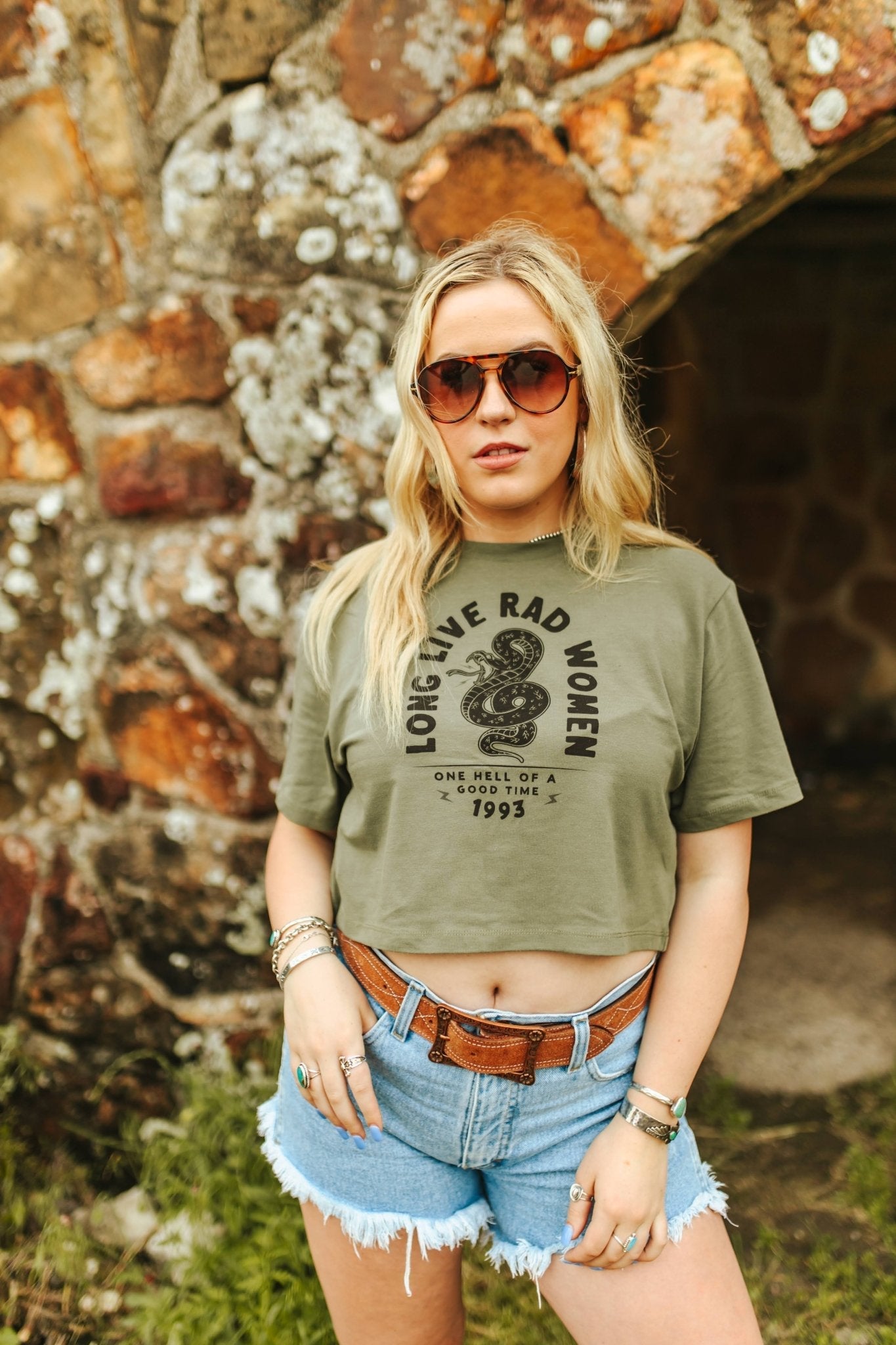 Long Live Rad Women Boxy Crop Graphic Tee Wild Junkie