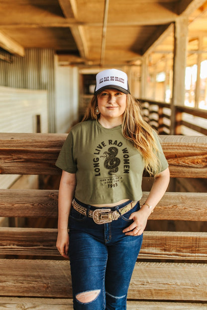 Long Live Rad Women Boxy Crop Graphic Tee Wild Junkie