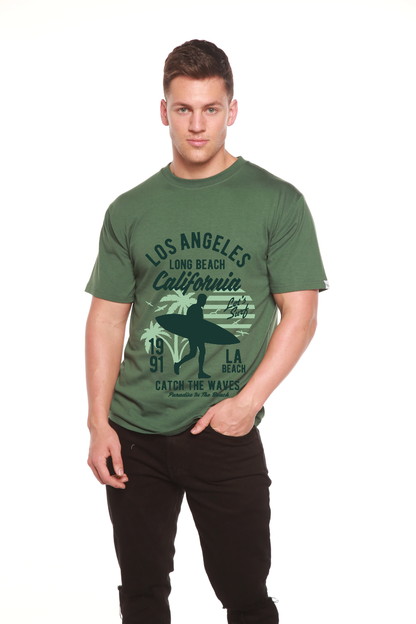 Los Angeles Men's Bamboo Viscose/Organic Cotton Short Sleeve Graphic T-Shirt Spun Bamboo