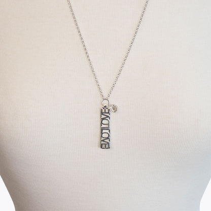 Love - Horseshoe Coin Dog Tag Necklace in Silver Urban-Equestrian