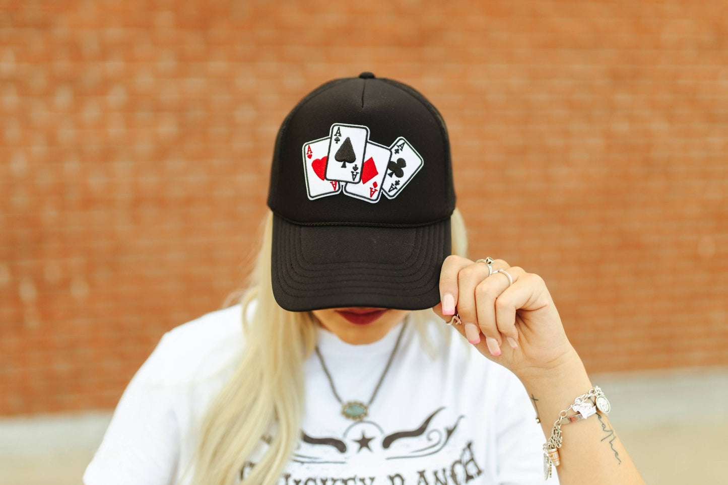 Lucky Aces Patch Trucker Hat Wild Junkie