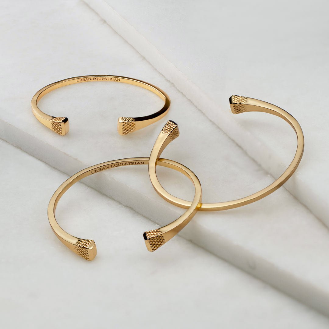 Lucky Nail - Blacksmith Horseshoe Cuff Bracelet in Gold Urban-Equestrian