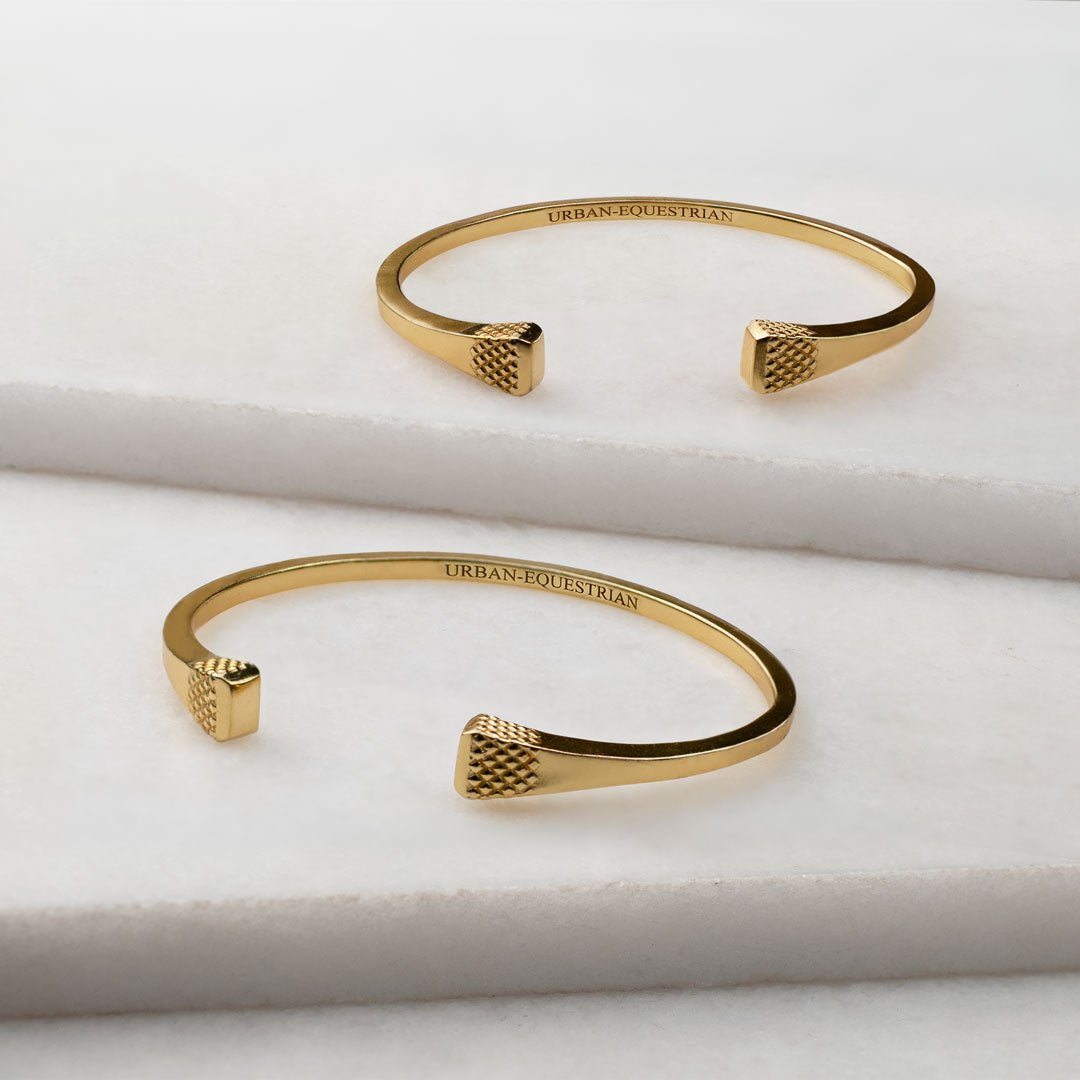 Lucky Nail - Blacksmith Horseshoe Cuff Bracelet in Gold Urban-Equestrian