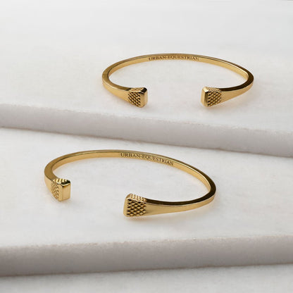 Lucky Nail - Blacksmith Horseshoe Cuff Bracelet in Gold Urban-Equestrian