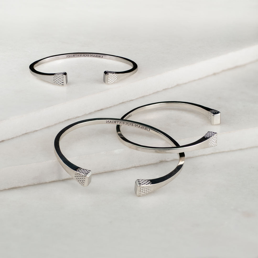 Lucky Nail - Blacksmith Horseshoe Cuff Bracelet in Silver Urban-Equestrian