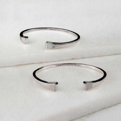 Lucky Nail - Blacksmith Horseshoe Cuff Bracelet in Silver Urban-Equestrian