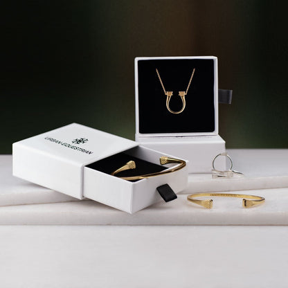 Lucky Nail - Horseshoe Nail Equestrian Necklace in Gold Urban-Equestrian