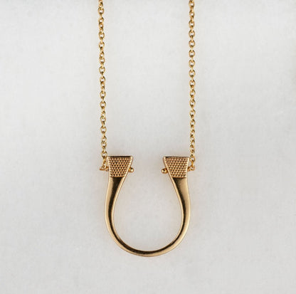 Lucky Nail - Horseshoe Nail Equestrian Necklace in Gold Urban-Equestrian