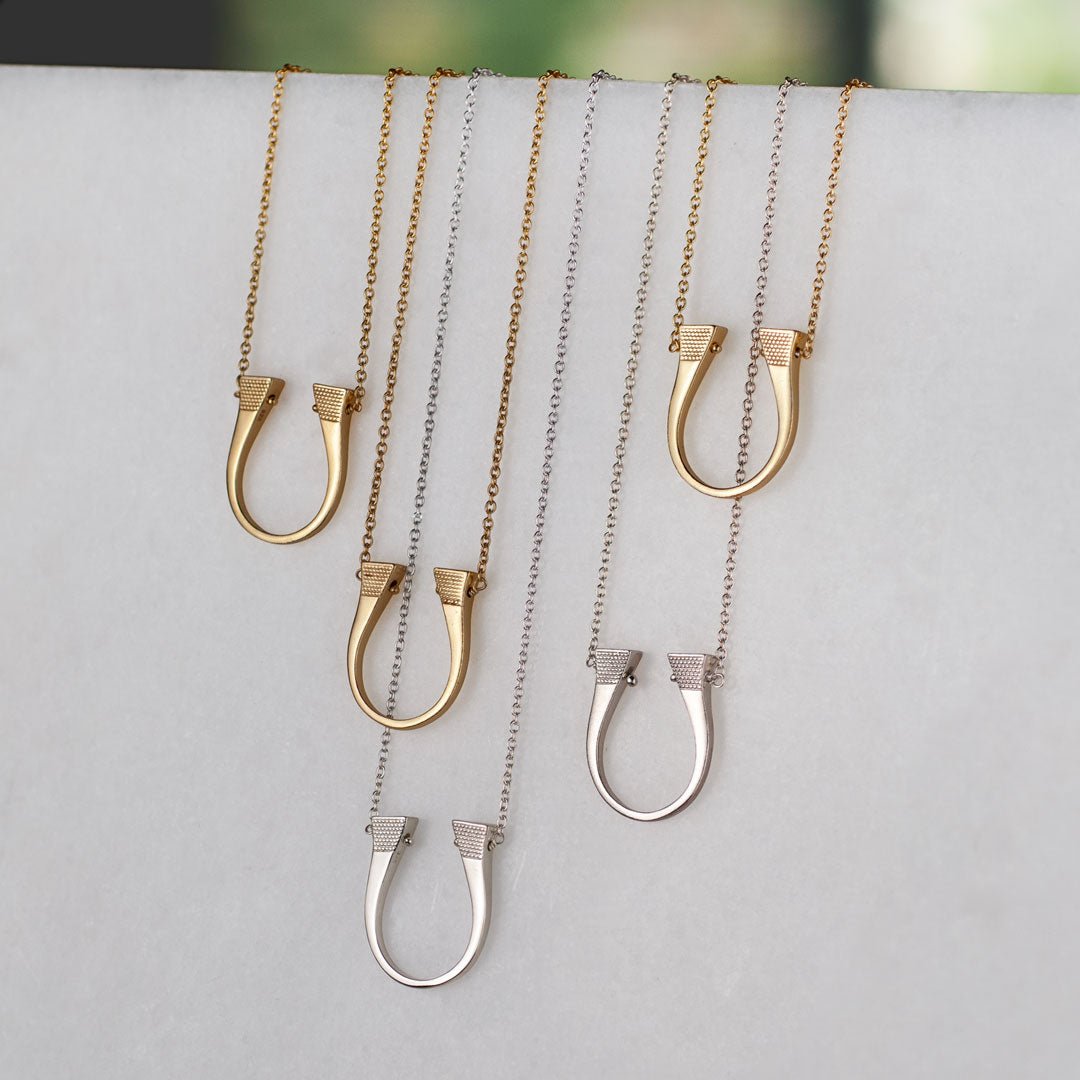 Lucky Nail - Horseshoe Nail Equestrian Necklace in Silver Urban-Equestrian