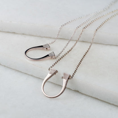 Lucky Nail - Horseshoe Nail Equestrian Necklace in Silver Urban-Equestrian