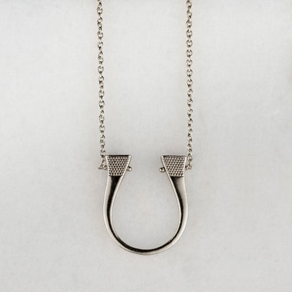 Lucky Nail - Horseshoe Nail Equestrian Necklace in Silver Urban-Equestrian