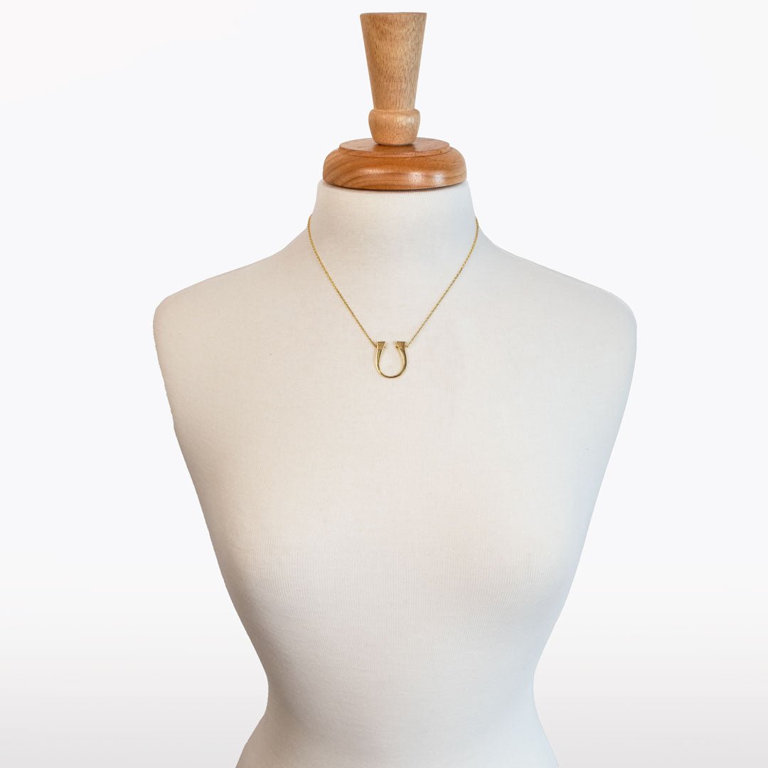 Lucky Nail - Horseshoe Nail Equestrian Necklace in Gold Urban-Equestrian