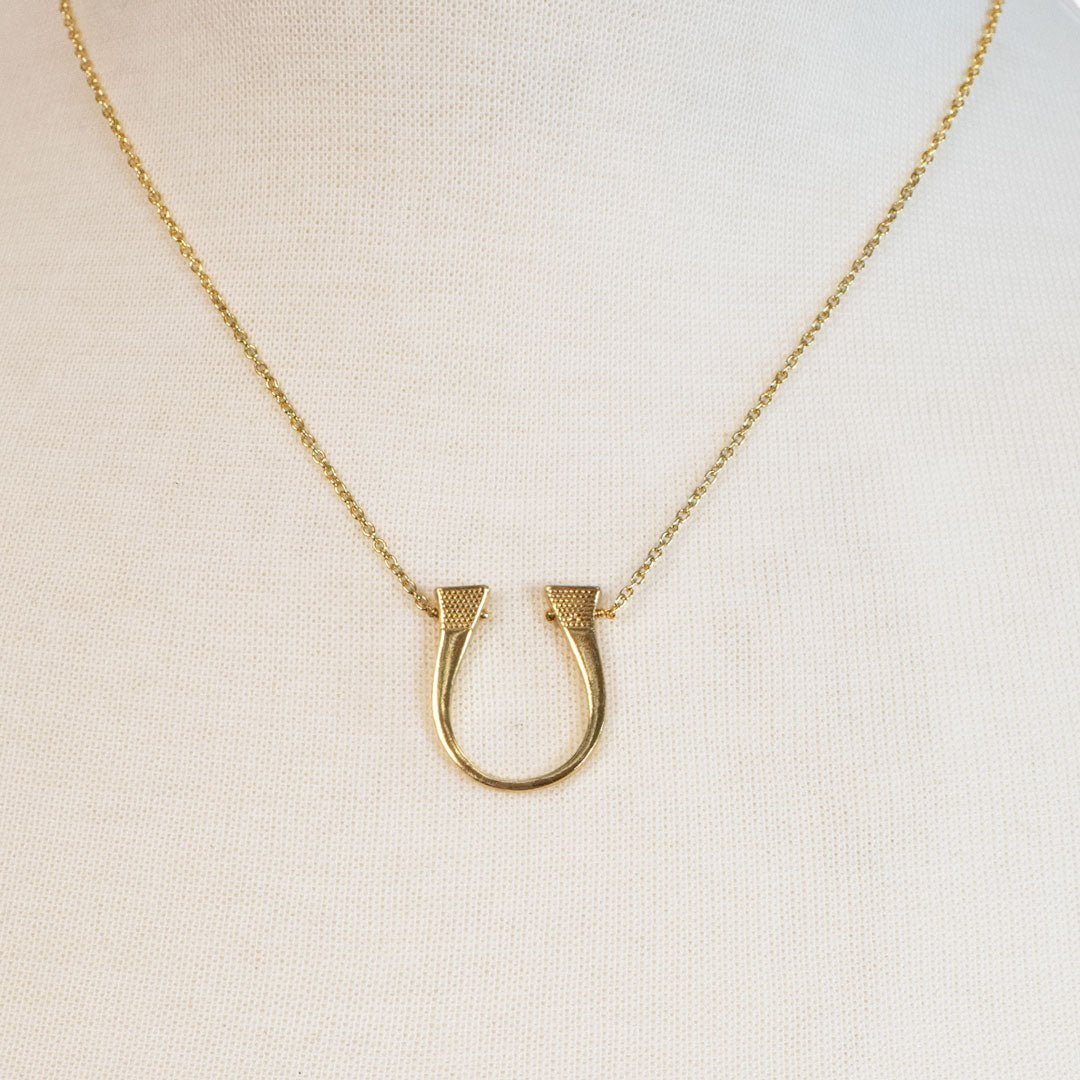 Lucky Nail - Horseshoe Nail Equestrian Necklace in Gold Urban-Equestrian