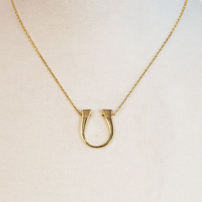 Lucky Nail - Horseshoe Nail Equestrian Necklace in Gold Urban-Equestrian