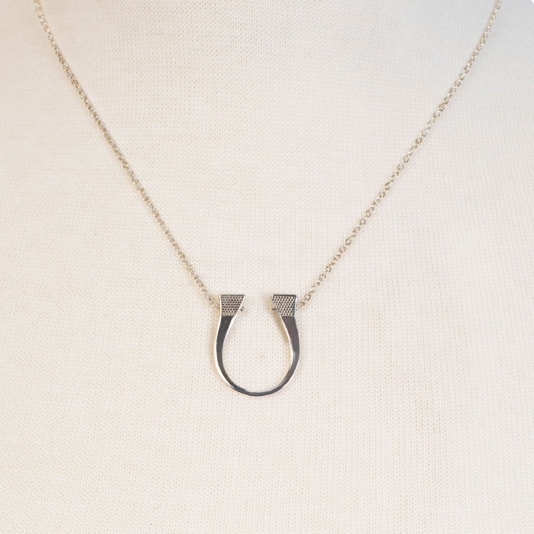 Lucky Nail - Horseshoe Nail Equestrian Necklace in Silver Urban-Equestrian