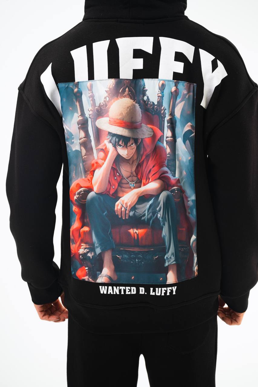 Oversize 'Luffy' Hoodie - One Piece Anime Graphic Sweatshirt - Wanted D. Luffy Withinblack