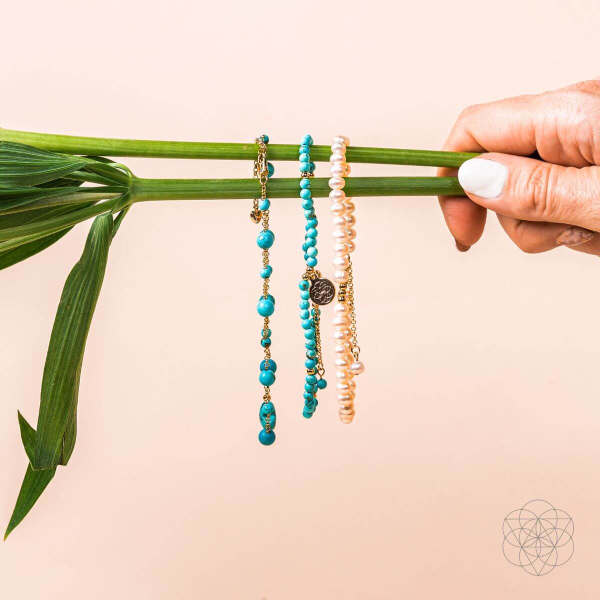 Luminous Glow - The Turquoise and Pearl Anklets of Love Conscious Items