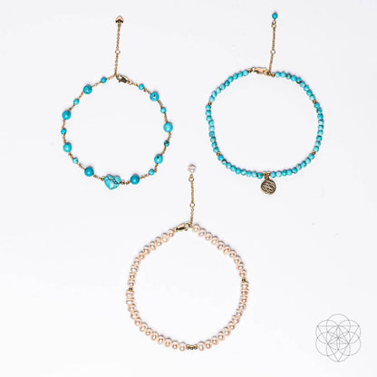 Luminous Glow - The Turquoise and Pearl Anklets of Love Conscious Items