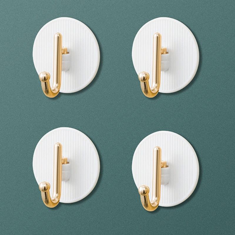 Luxury Wall Hooks Without Punching Self-Adhesive Suitable for Kitchen and Bathroom key Holder Seamless Hooks Behind The Door Wall Mounted Coat Rack Plastic Hook Home Decorative Small Hooks for Hanging Hat Coats Towel Jacket Stevvex