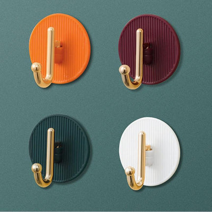 Luxury Wall Hooks Without Punching Self-Adhesive Suitable for Kitchen and Bathroom key Holder Seamless Hooks Behind The Door Wall Mounted Coat Rack Plastic Hook Home Decorative Small Hooks for Hanging Hat Coats Towel Jacket Stevvex