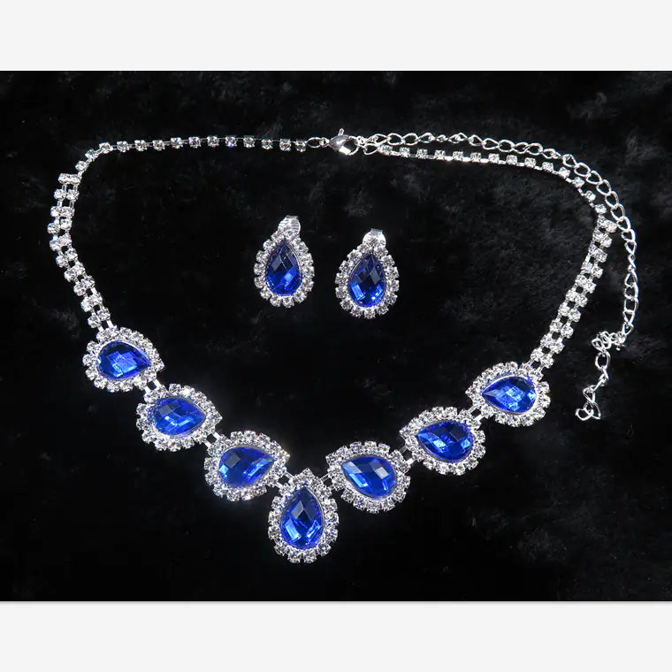 Colorful Bridal Jewelry Set with Necklace and Earrings