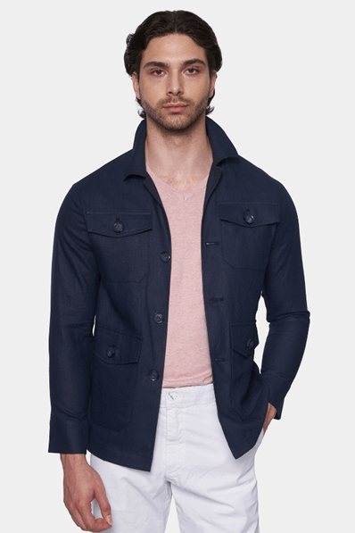 The Slim Safari Coat (Navy) Bright Moons