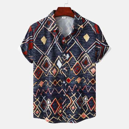 Men's Floral Print Short Sleeve Beach Shirt