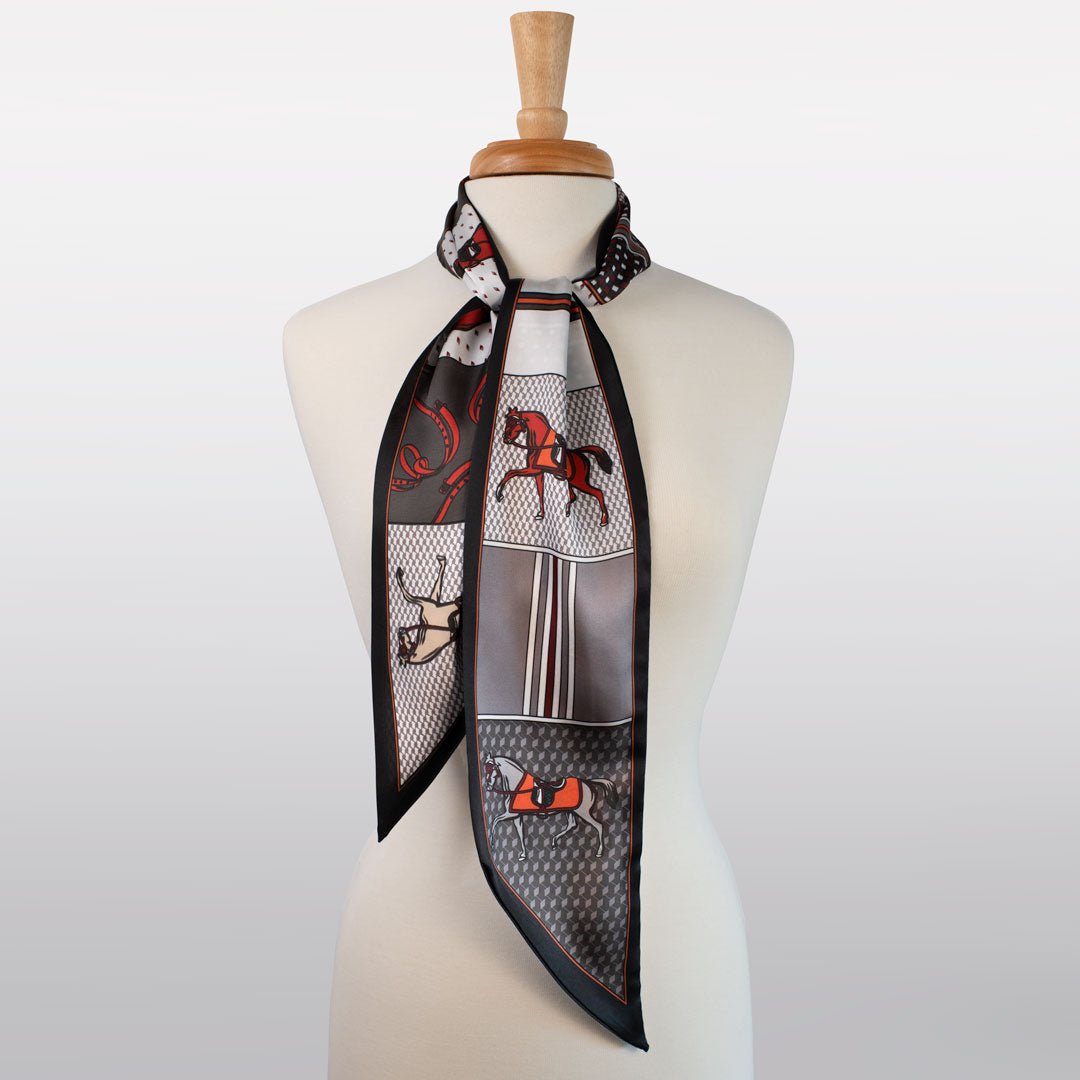 Madrigal - EQ & GEO Multi-Color Equestrian Scarf in Grey Urban-Equestrian