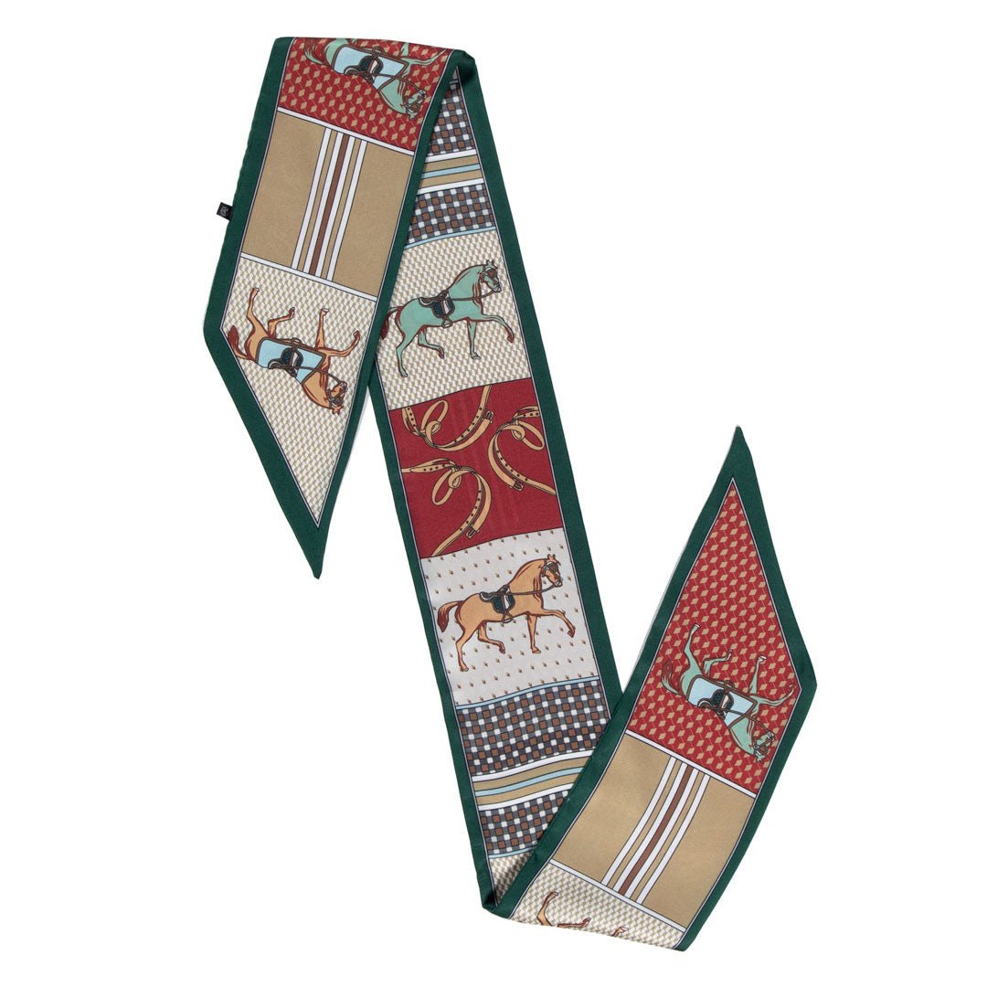 Madrigal - EQ & GEO Multi-Color Equestrian Scarf in Crimson Urban-Equestrian