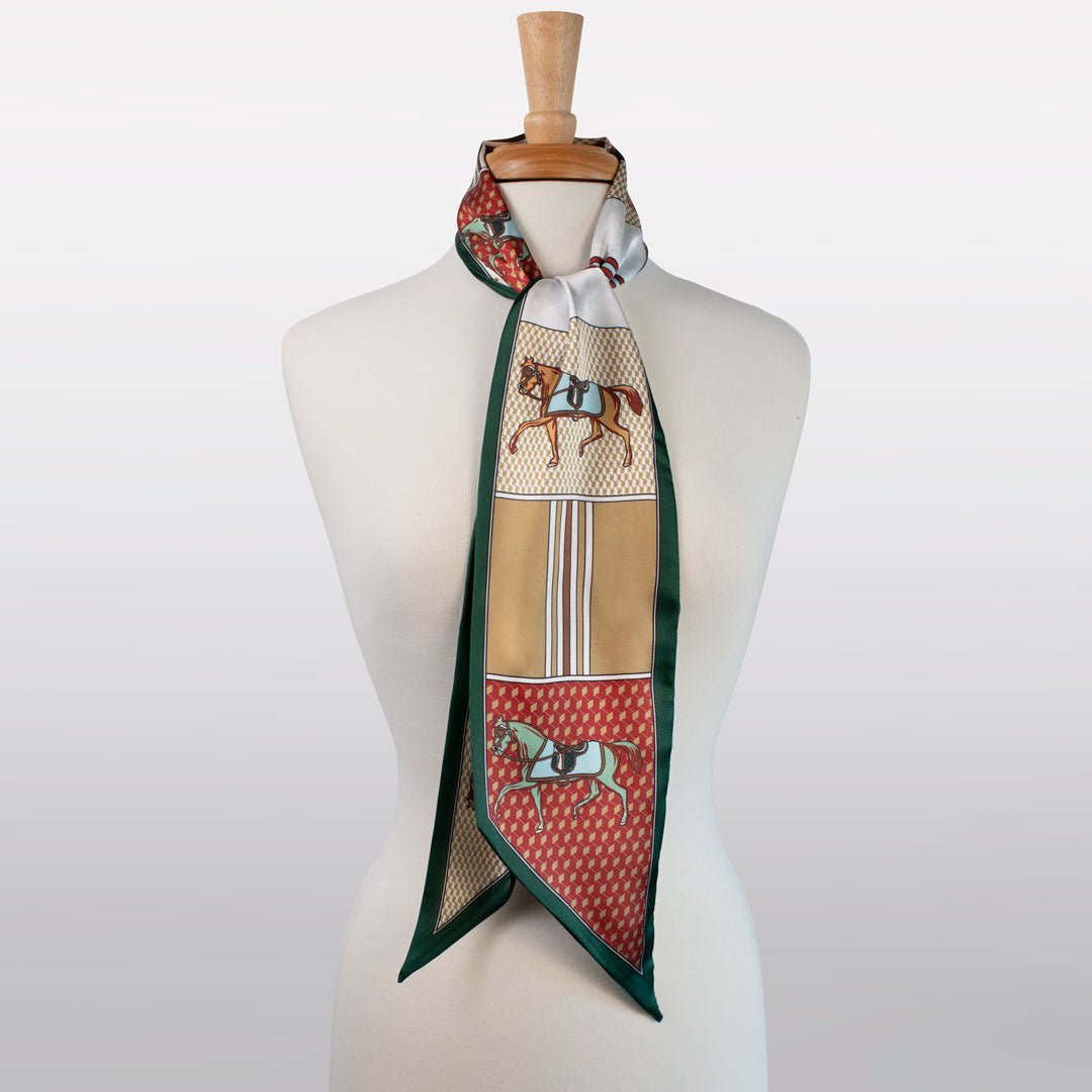 Madrigal - EQ & GEO Multi-Color Equestrian Scarf in Crimson Urban-Equestrian