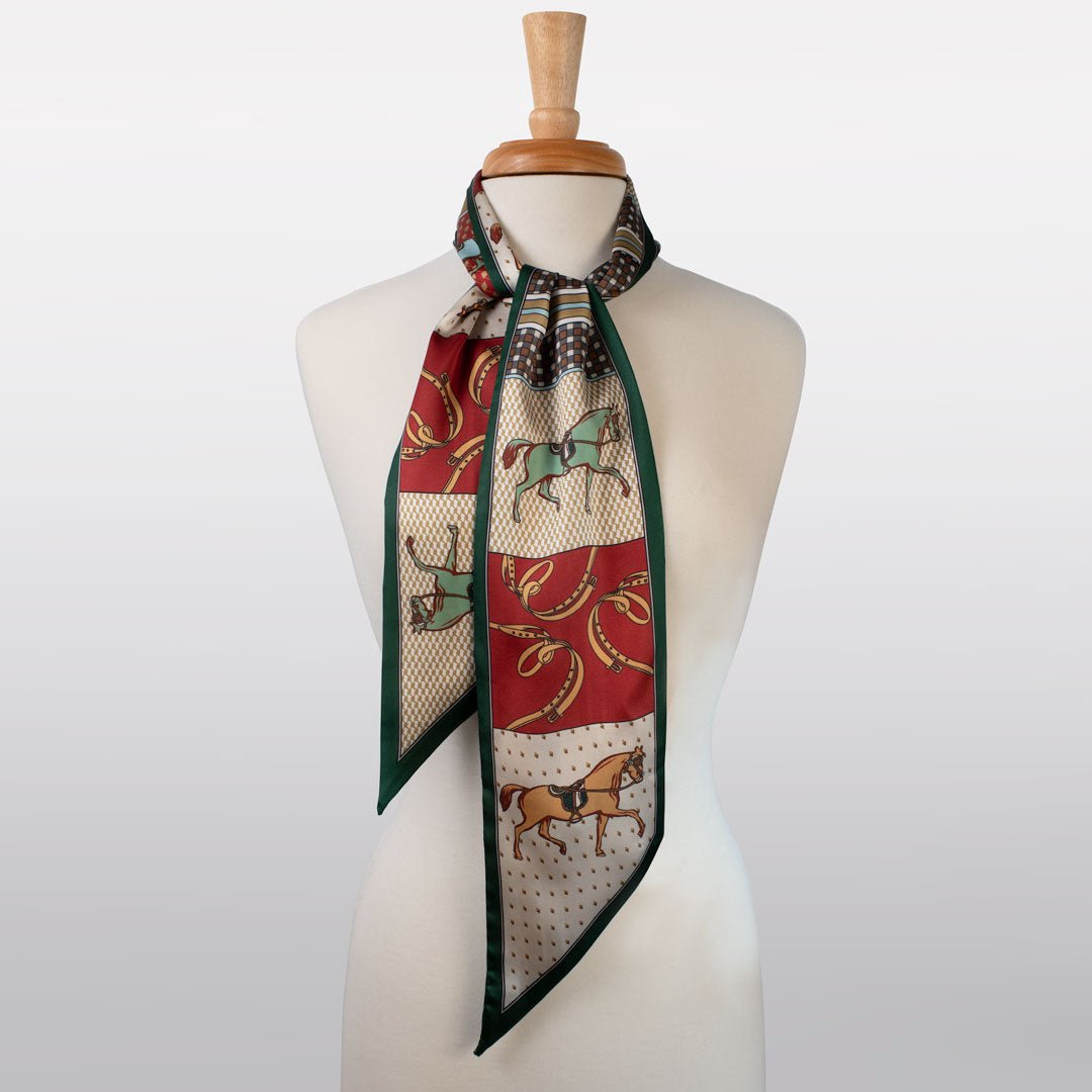 Madrigal - EQ & GEO Multi-Color Equestrian Scarf in Crimson Urban-Equestrian