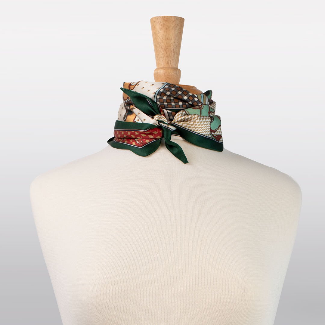Madrigal - EQ & GEO Multi-Color Equestrian Scarf in Crimson Urban-Equestrian