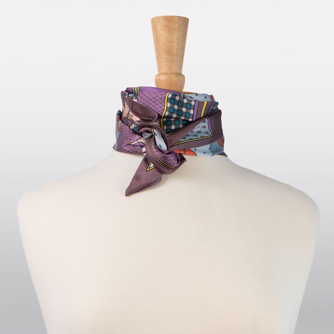 Madrigal - EQ & GEO Multi-Color Equestrian Scarf in Purple Urban-Equestrian