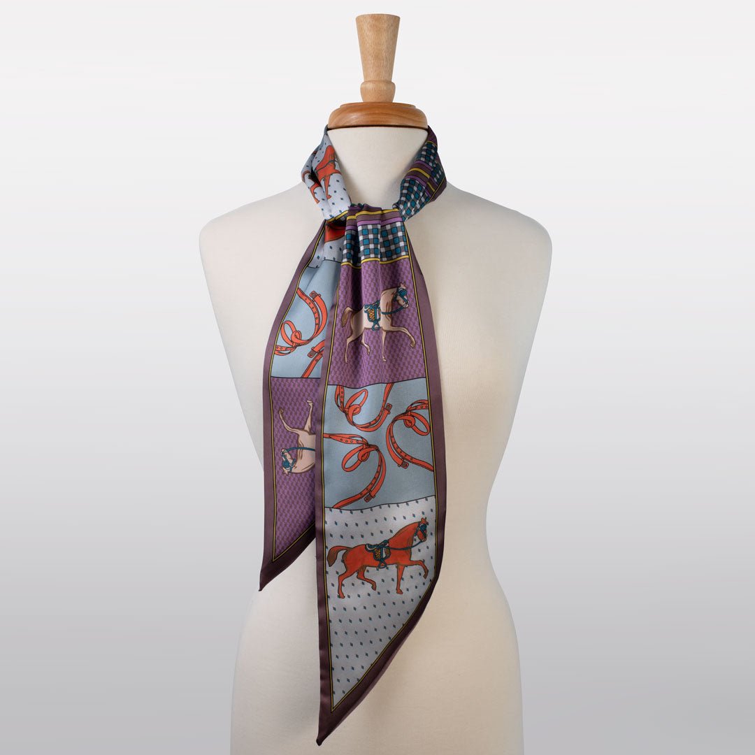 Madrigal - EQ & GEO Multi-Color Equestrian Scarf in Purple Urban-Equestrian