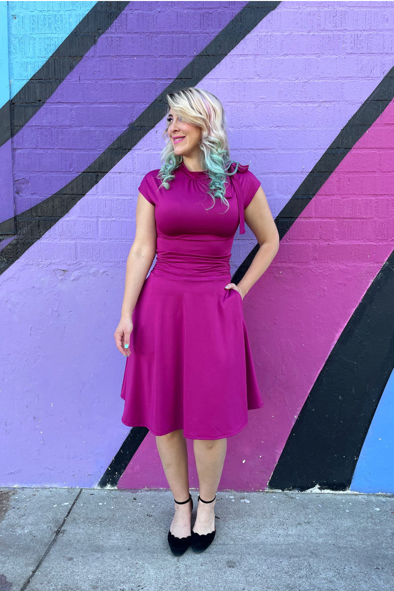 Bombshell Dress in Magenta - 2X only Retrolicious