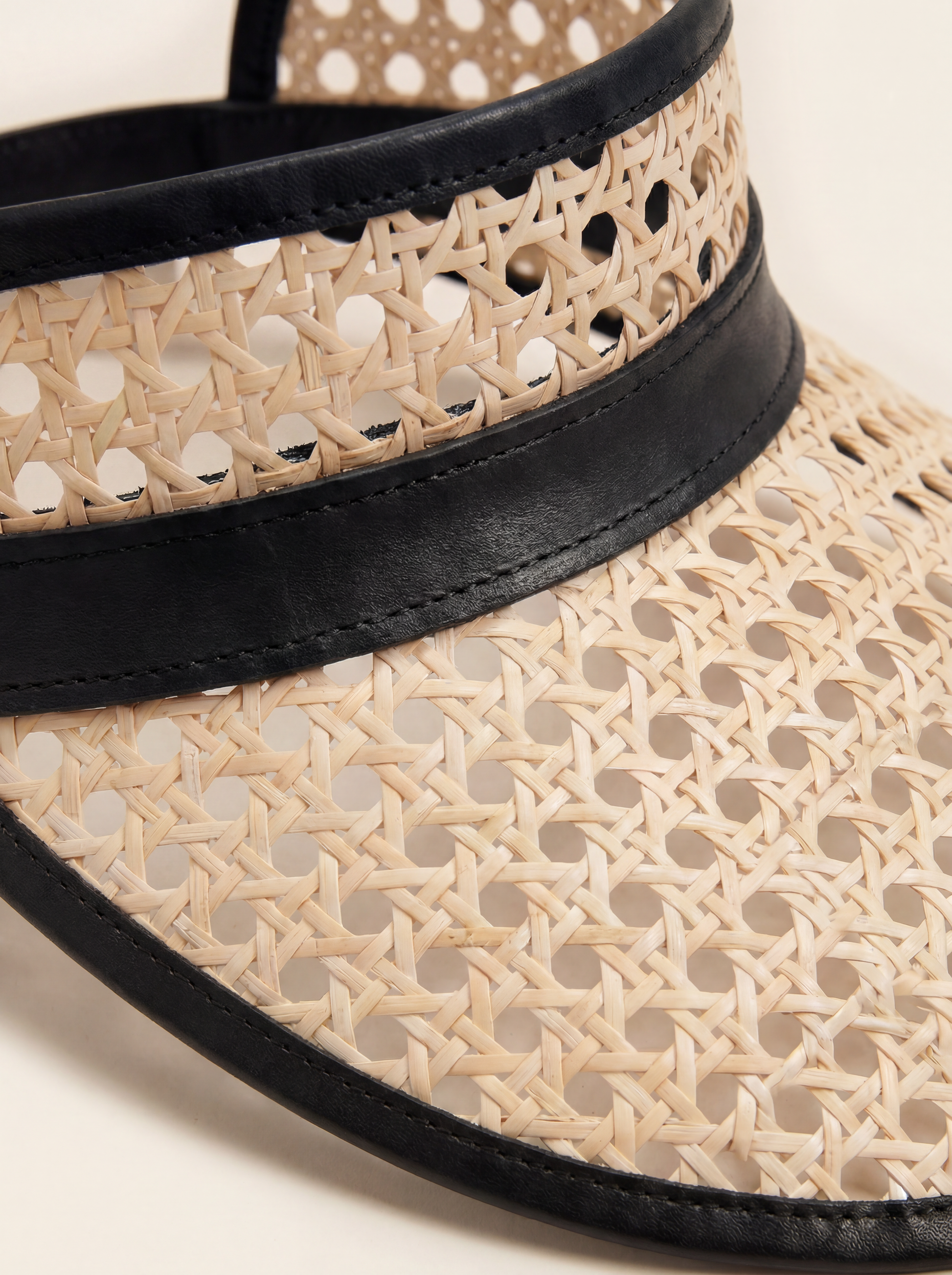 Sumi Leather and Cane Rattan Visor Village Thrive