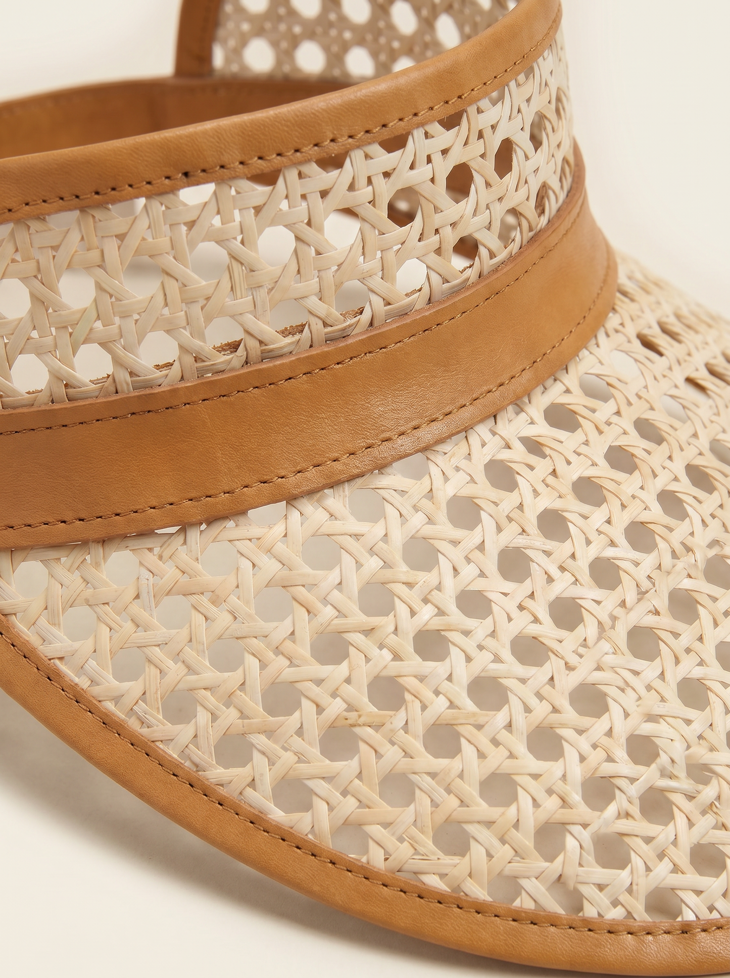 Sumi Leather and Cane Rattan Visor Village Thrive