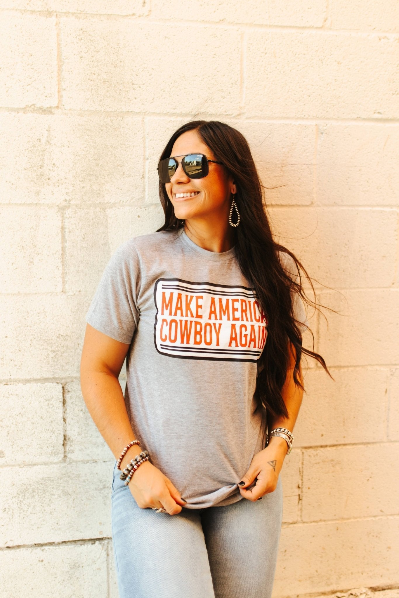 Make America Cowboy Again Banner Graphic Tee Wild Junkie
