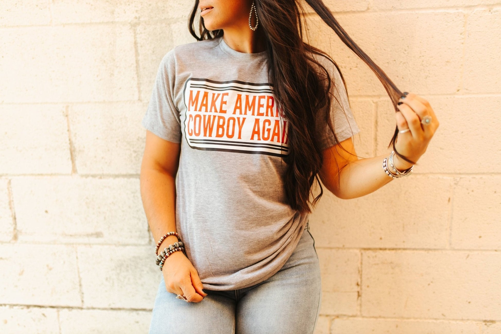 Make America Cowboy Again Banner Graphic Tee Wild Junkie